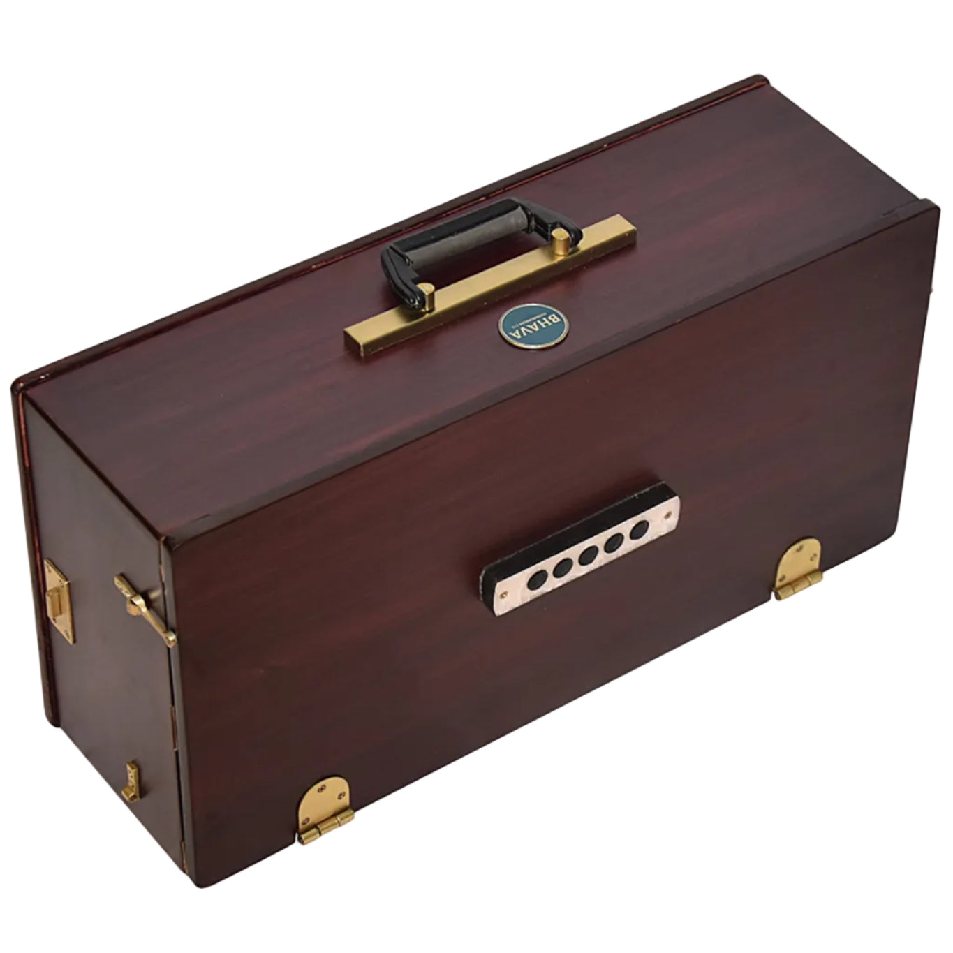 Bhava Classic Limited Edition Mahogany Harmonium geschlossen mit Tragegriff