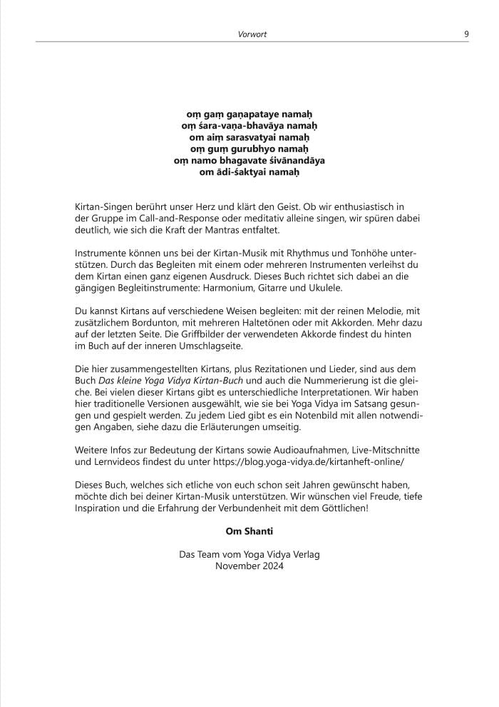 Das grosse Yoga Vidya Kirtan-Notenbuch